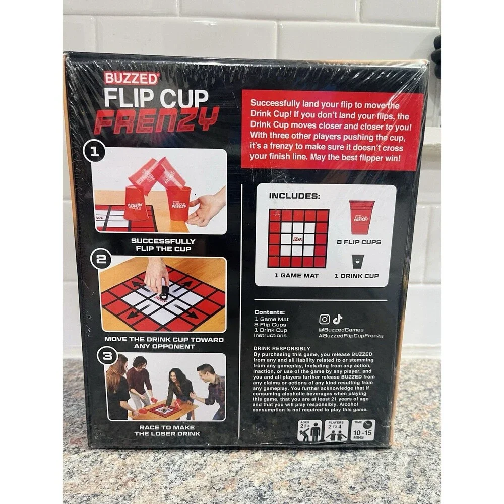 Flip Cup Frenzy Drinking Board Game Drinking Party Game SEALED